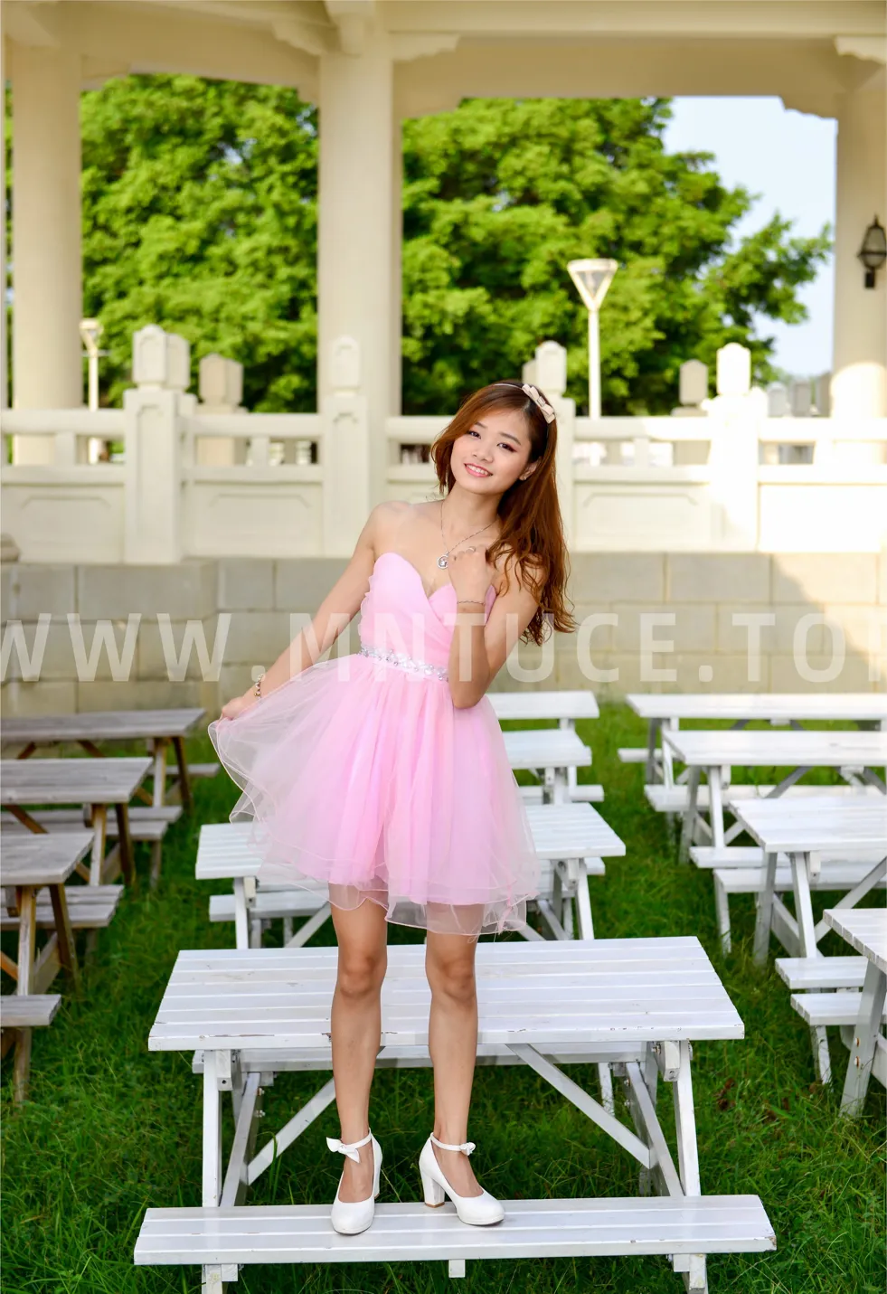 [Mzsock] NO.169 Zhang Yuanzhen, pink dress, high heels and beautiful legs street photography#[105P]-100