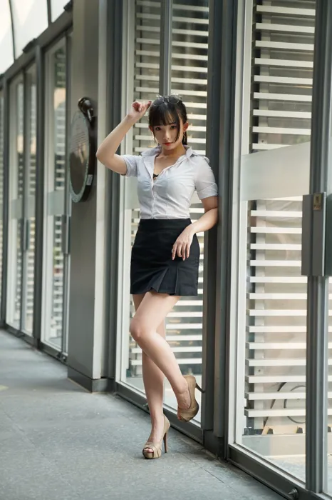 [Mzsock] NO.078 Chen Jialin OL short skirt high heels beautiful legs outdoor shot street photography#[100P]-6